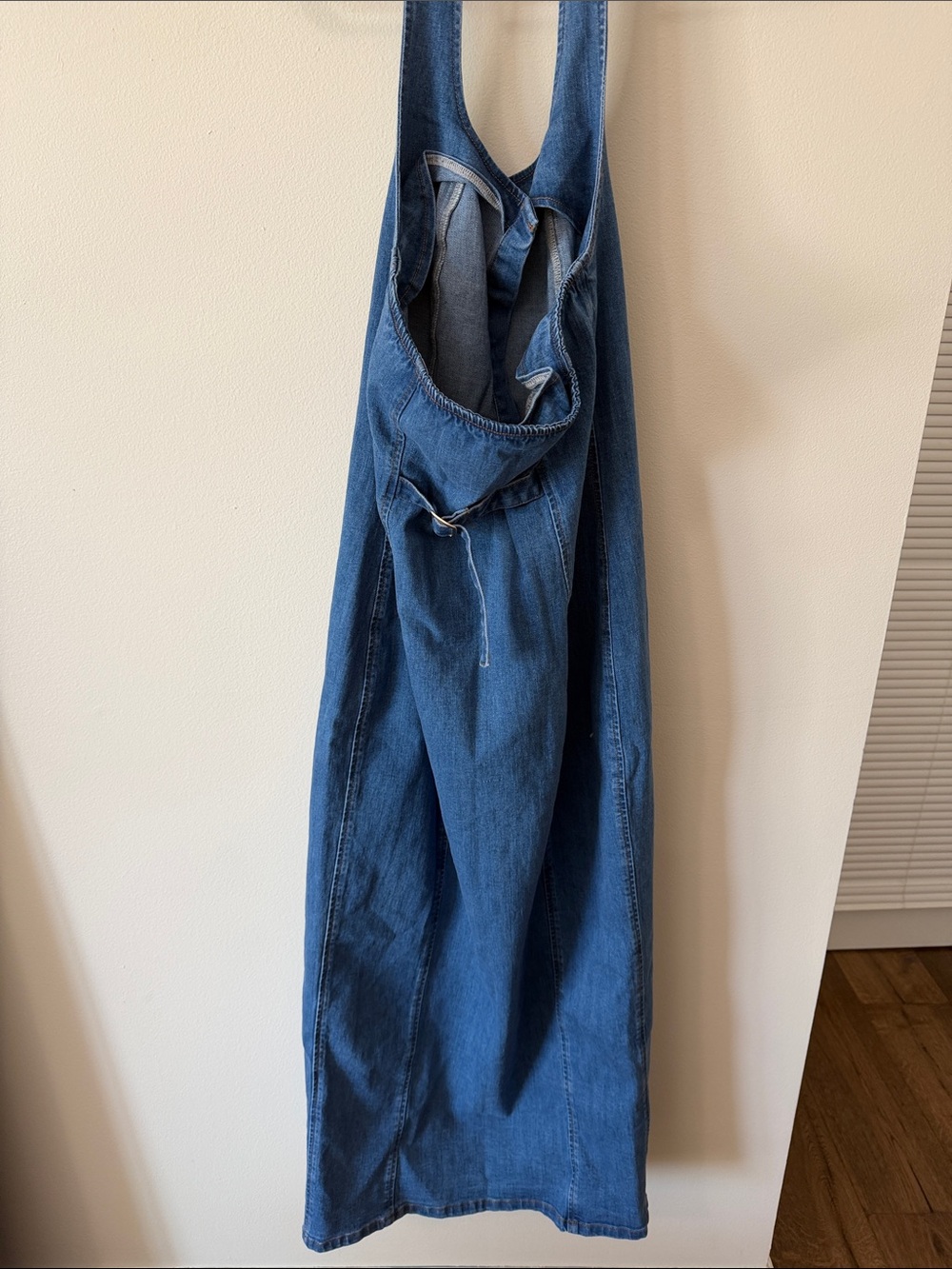Commense Denim Button-Front Halter Midi Dress - Classic Blue - Picture 2 of 4